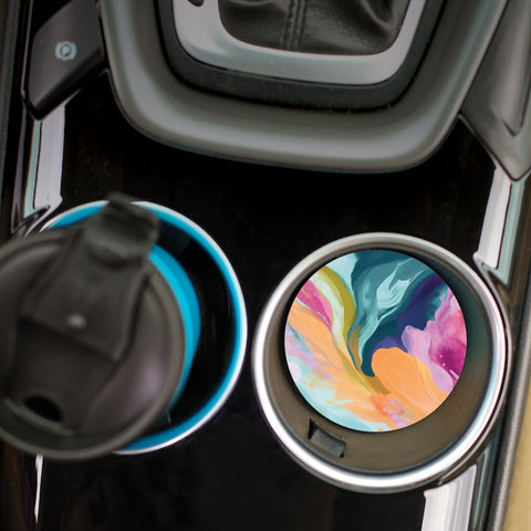 Multicolor Abstract Car Coaster