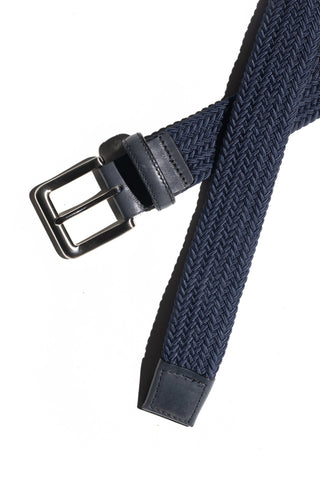 Navy Woven Stretch Belt