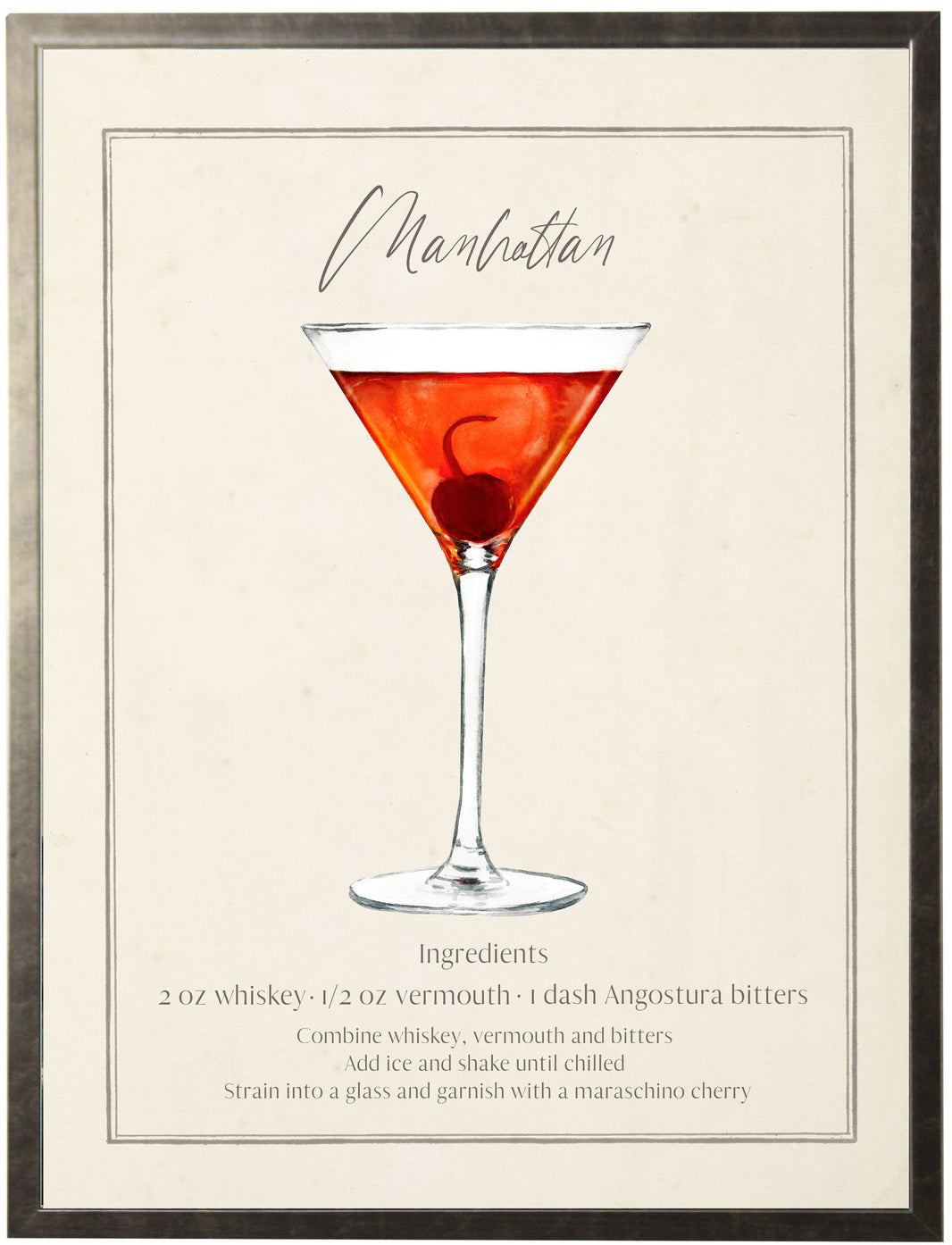Manhattan Cocktail | Watercolor Art