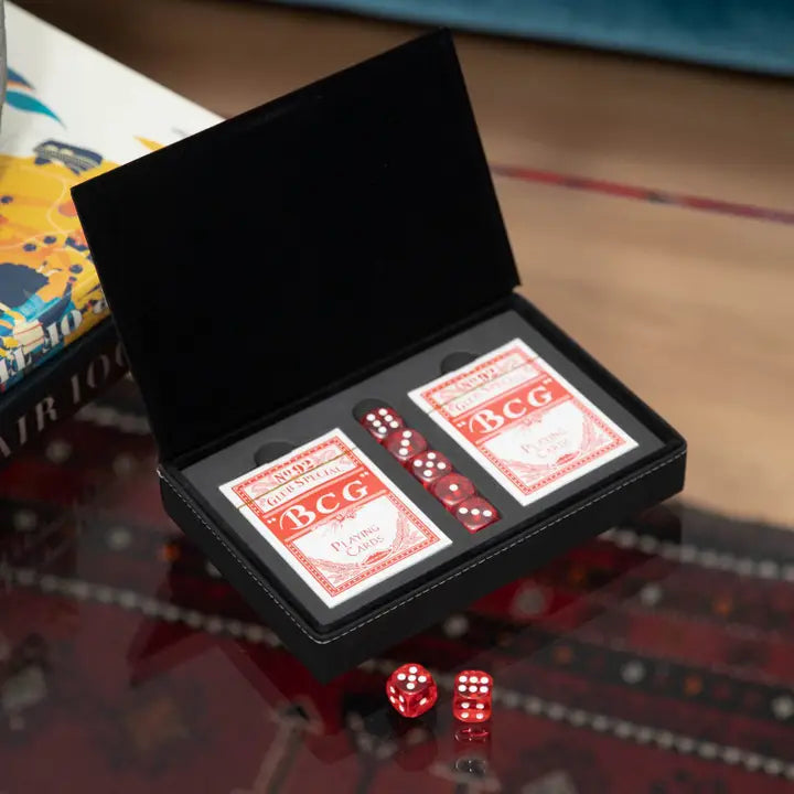 Two Decks and Dices Pokers Set (Black) | Bey-Berk