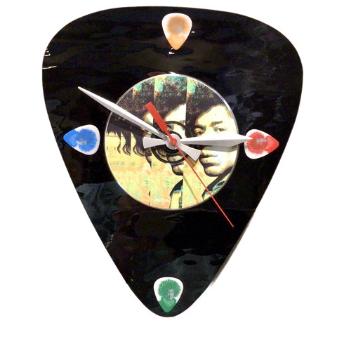 Hendrix Glass Guitar Pick Wall Clock