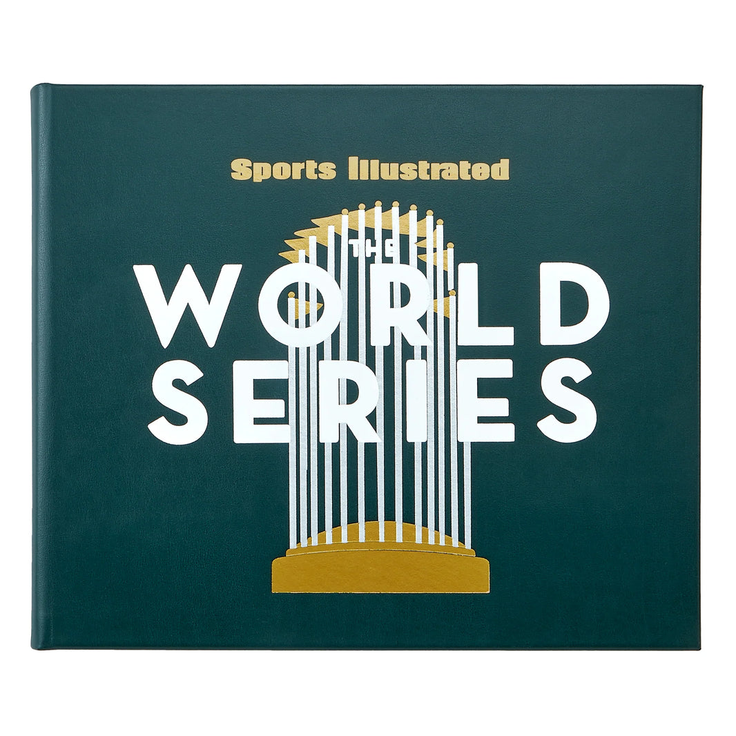 A commemorative book cover of 'The World Series' by Sports Illustrated, featuring the magazine's logo and the World Series trophy.
