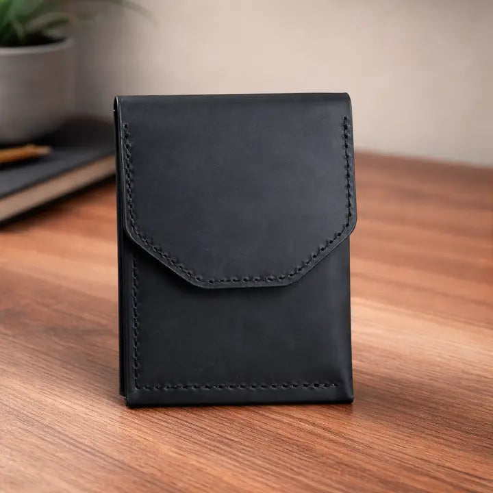 Leather Cash Wallet Vertical Minimalist Wallet