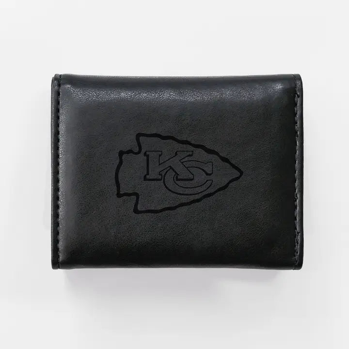 NFL Kansas City Chiefs Black Faux Leather Trifold | Rico Industries