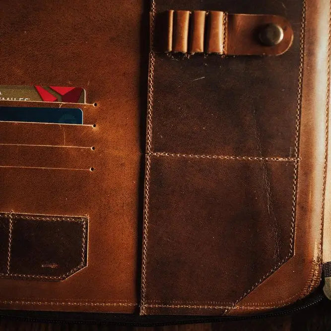 Buffalo Leather MacBook Portfolio | Dark Walnut
