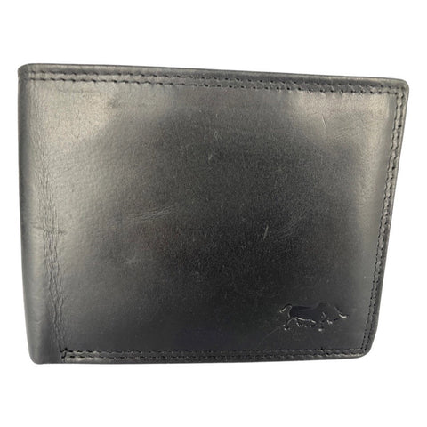Men's Billfold - Buffalo Leather - RFID Anti Skim - Black