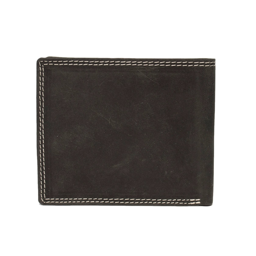 RFID Men's Wallet Buffalo Leather - Black