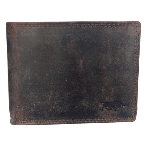 Men's Billfold - Buffalo Leather - RFID Anti Skim - Dark Brown