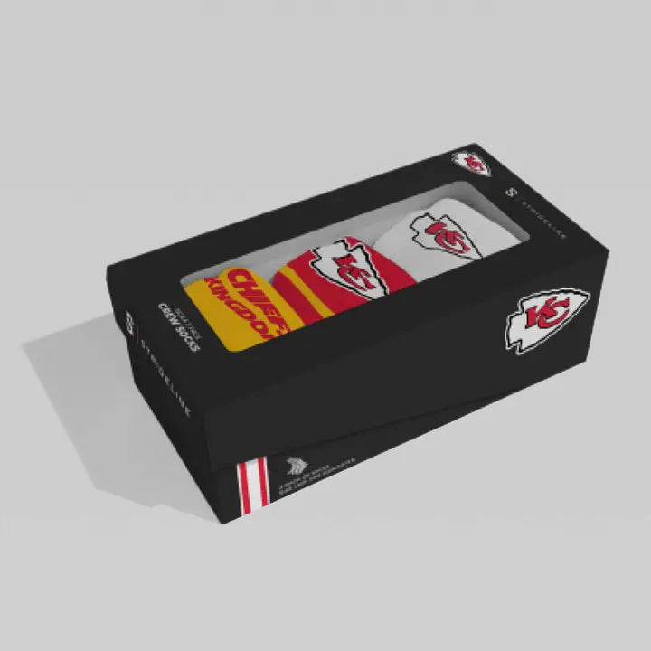 Kansas City Chief 3 Pack Socks | NFL Premium Crew 3 Pack Socks