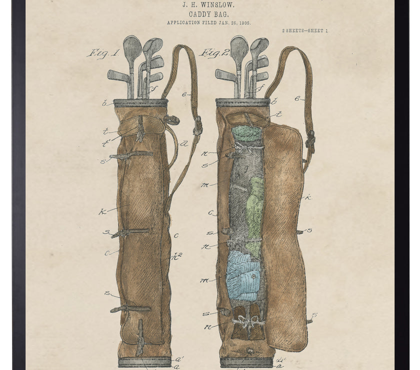 Golf Bag Patent | Watercolor Art