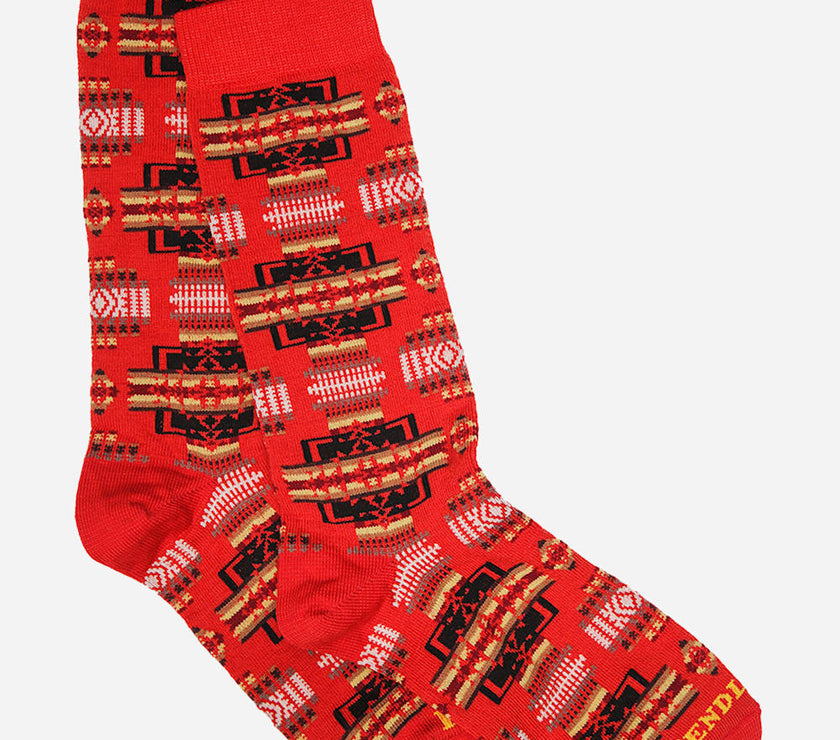 Chief Joseph Crew | Red, Black and Gold Crew Socks