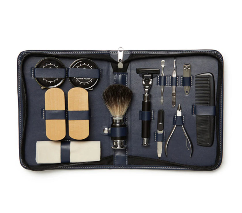 On The Go Grooming & Shoe Kit | Navy Case Grooming Kit