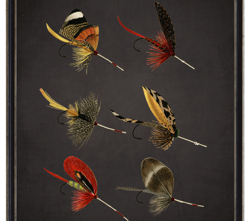 Lake Fishing Flies | On Black Background