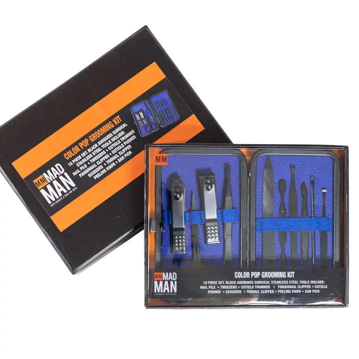 Color Pop 10-Piece Men's Grooming Kit