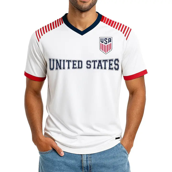 Us Men's National Team Game Day Shirt (Red, White & Blue)