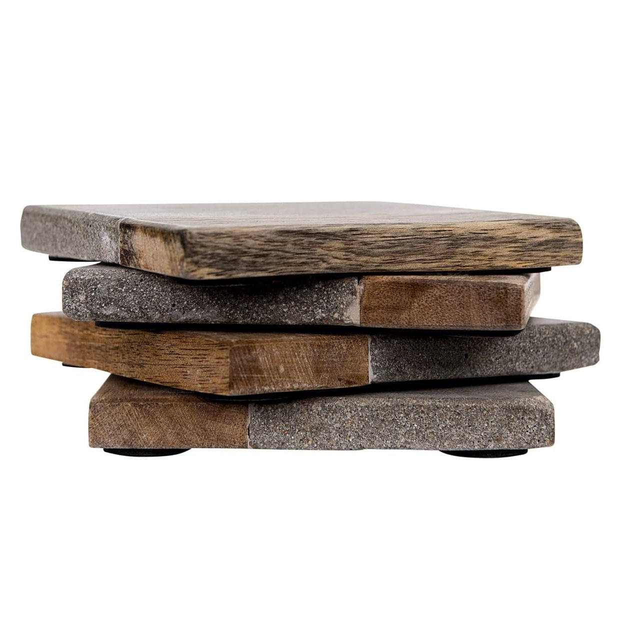Cement & Wood Coaster (Set of Four)