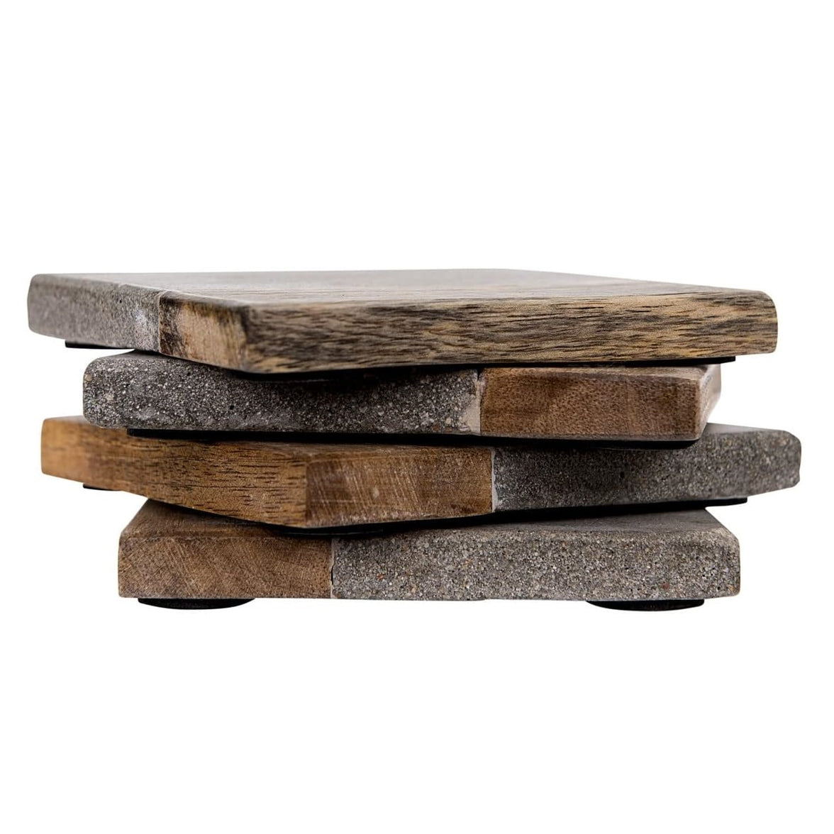 Cement & Wood Coaster (Set of Four)