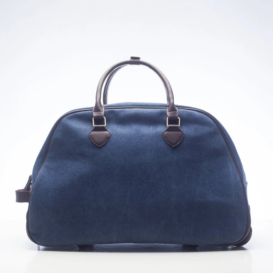 A blue Trolley Rolling Duffel bag