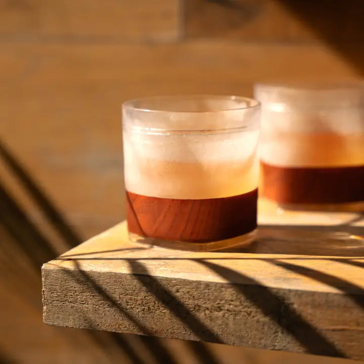 Whiskey Freeze Cooling Cups | Wood Pattern Set of 2