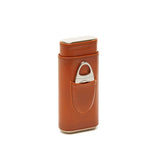 Brouk & Co. 3-Cigar Leather Case with Cutter