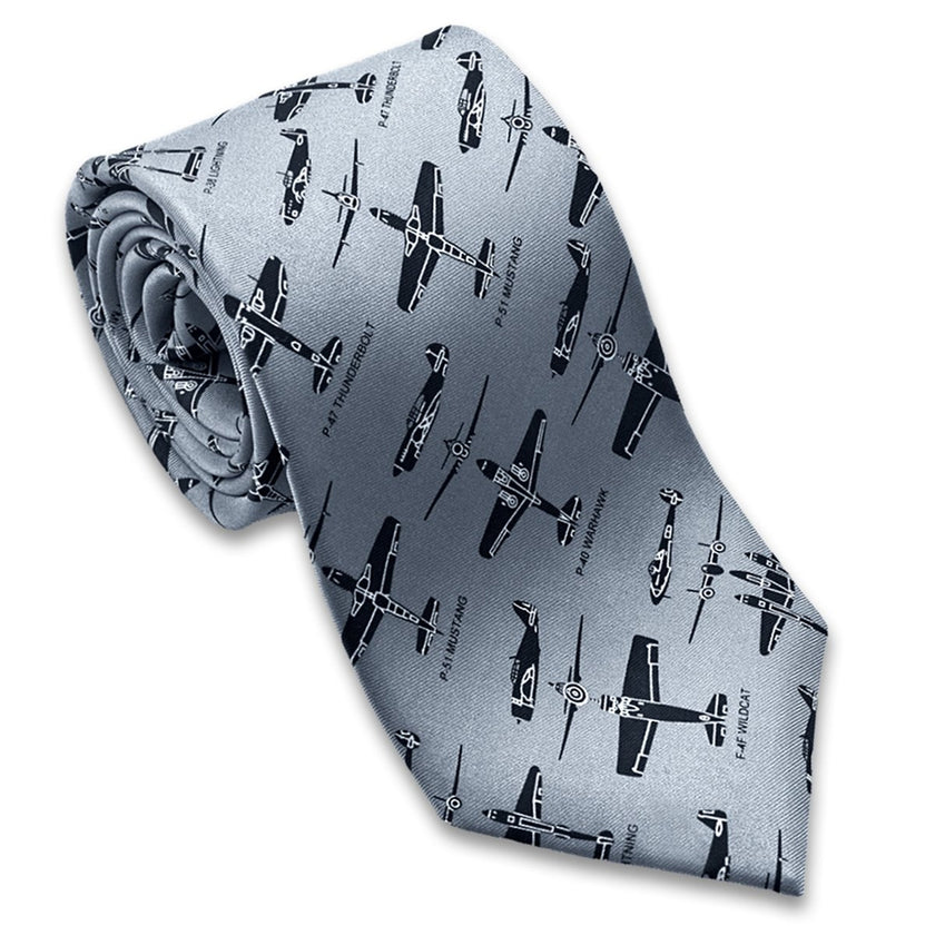 Fighter Planes from WWII Silk Necktie