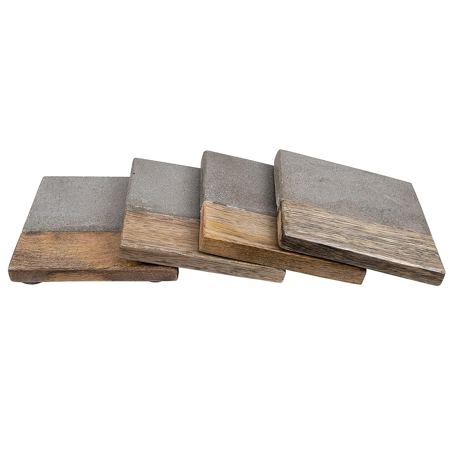 Cement & Wood Coaster (Set of Four)