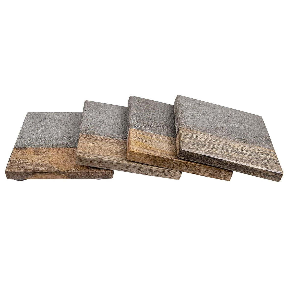 Cement & Wood Coaster (Set of Four)