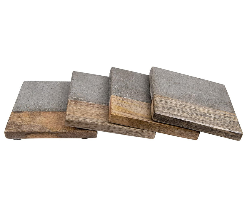 Cement & Wood Coaster (Set of Four)