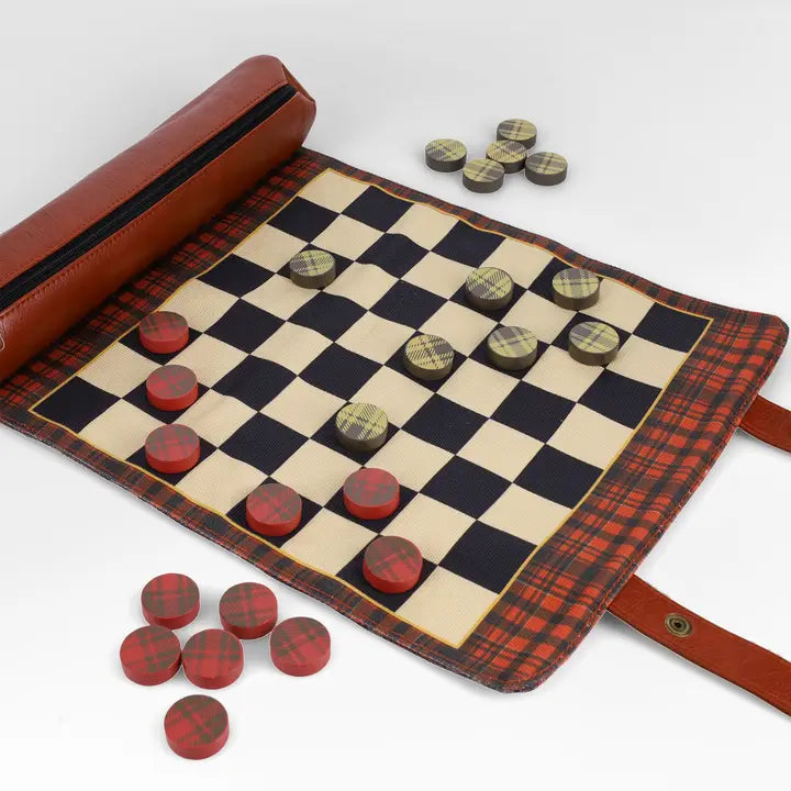 Pendleton Red & Black Check Pattern Chess & Checkers | Chronicle Books