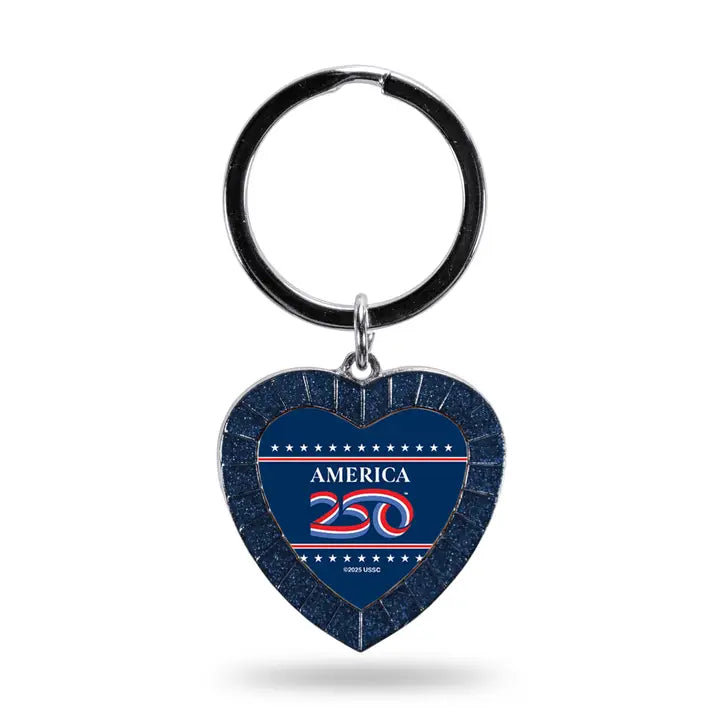 USA American 250 Heart Keychain | Rico Industries