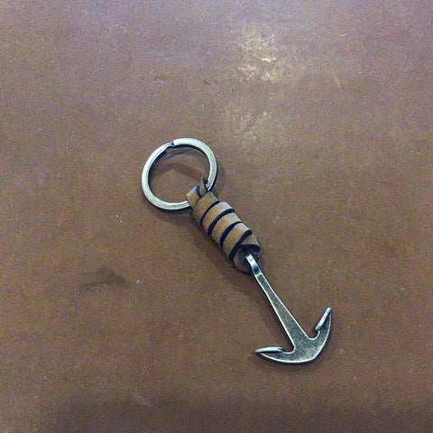 Anchor Keyring Wrapped in Leather