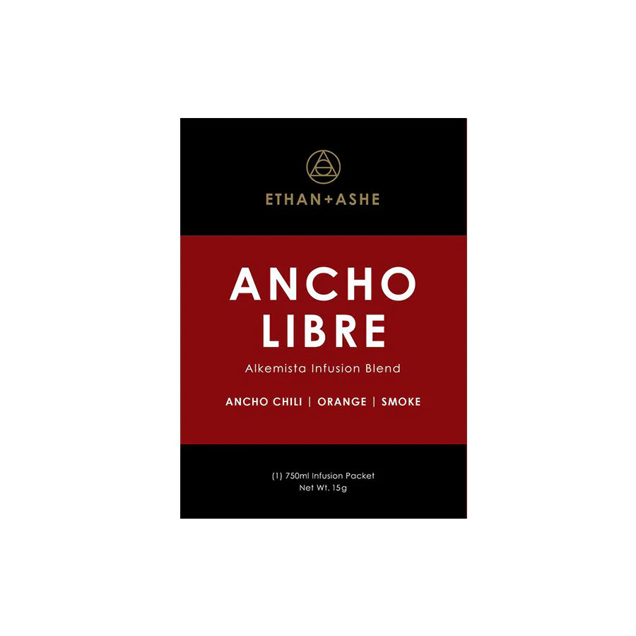 Ethan Ashe Ancho Libre infusion packaging on a white background