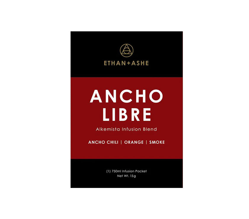 Ethan Ashe Ancho Libre infusion packaging on a white background