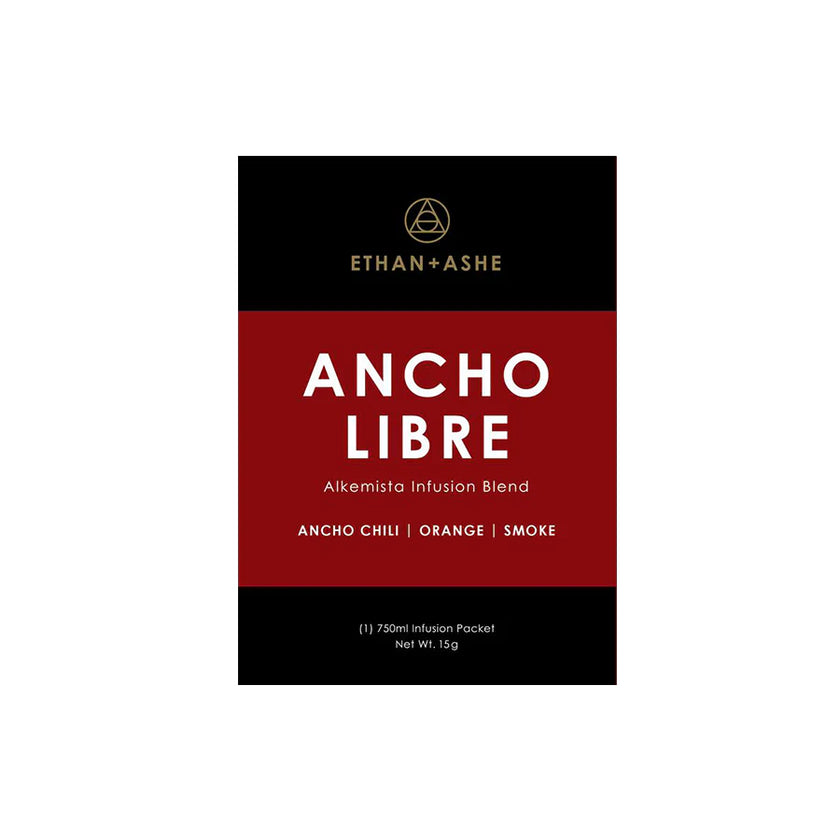 Ethan Ashe Ancho Libre infusion packaging on a white background