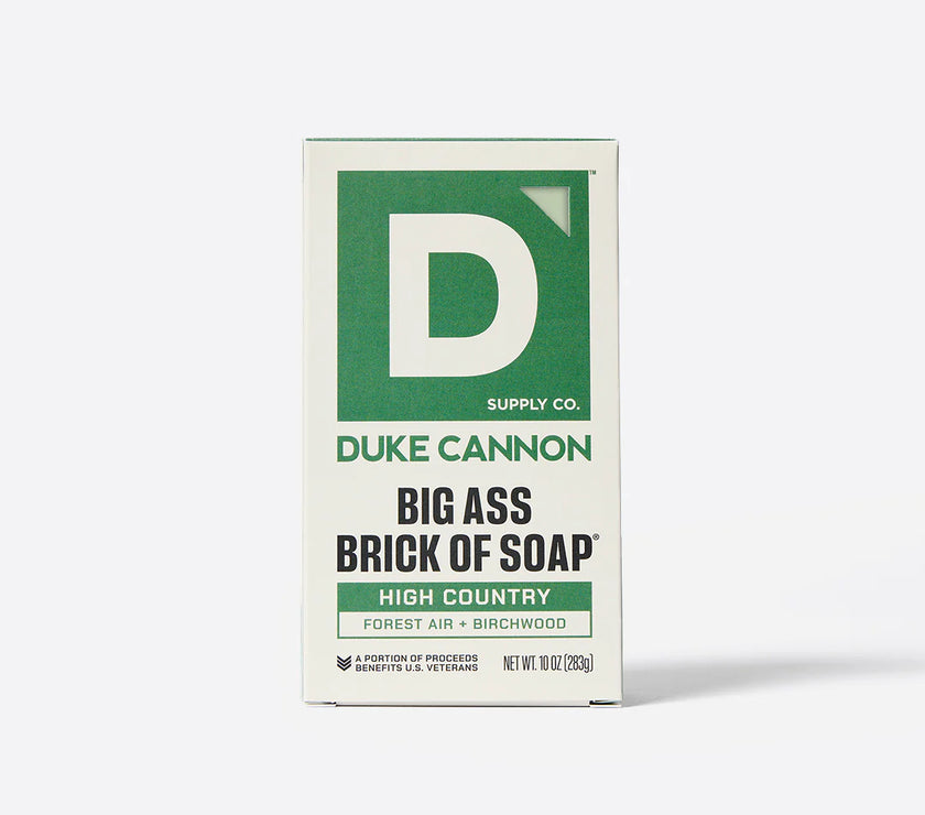 Box of Duke Cannon soap on a white background