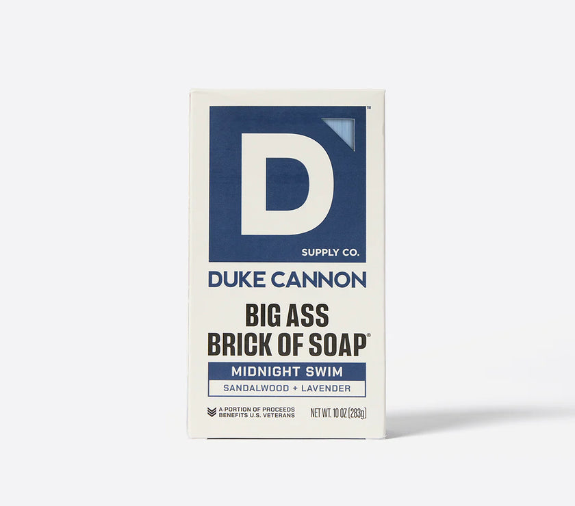 Duke Cannon soap packaging on a white background