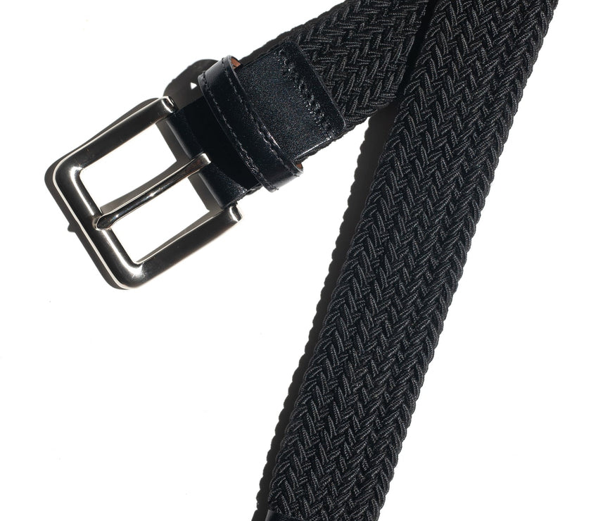 Black Woven Stretch Belt