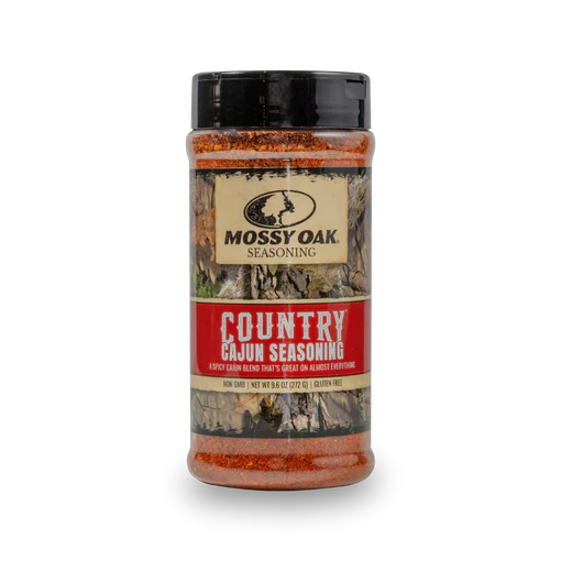 Mossy Oak Country Cajun seasoning jar on a white background