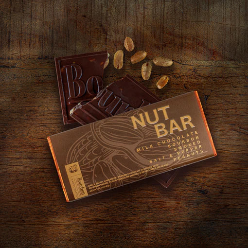 Nut Bar with Milk Chocolate | Chocolate, Bourbon, Smoked Salt & Pepper Peanuts