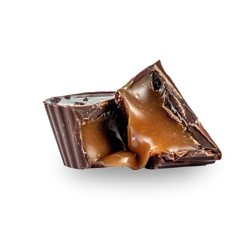Bourbon Smoked Sea Salt Caramel Cups | Dark Chocolate, Bourbon Smoked Sea Salt & Caramel