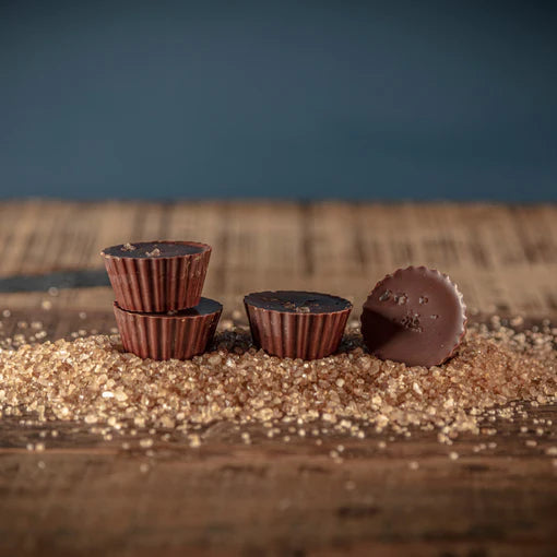 Bourbon Smoked Sea Salt Caramel Cups | Dark Chocolate, Bourbon Smoked Sea Salt & Caramel