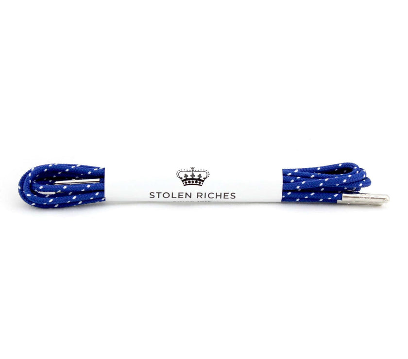 Black Leather Belt with Sharp Blue Trim & Keeper