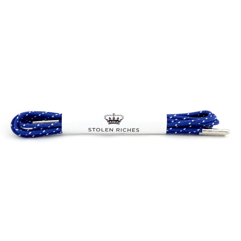 Black Leather Belt with Sharp Blue Trim & Keeper