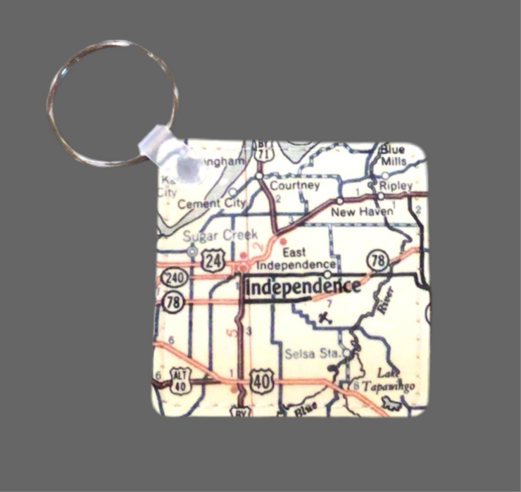 Independence Map Keychain