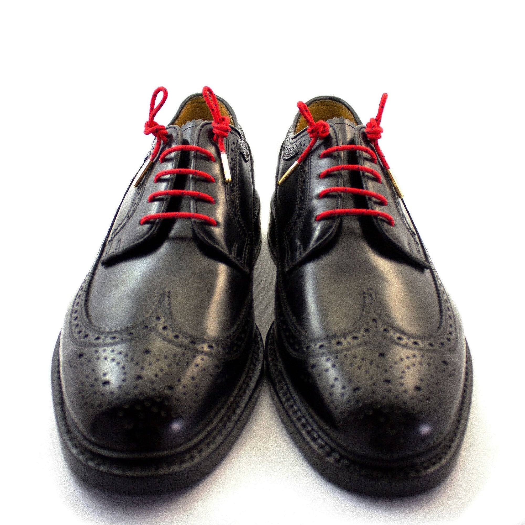 Polka Dot Red Dress Shoelace Pair - Metal Tip