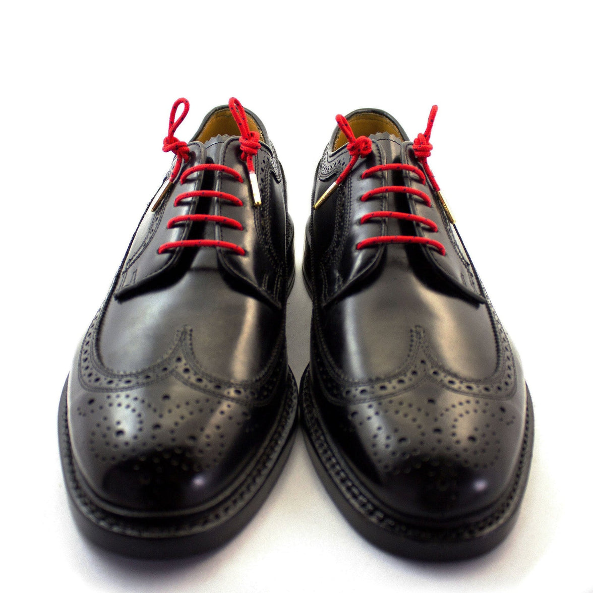 Polka Dot Red Dress Shoelace Pair - Metal Tip