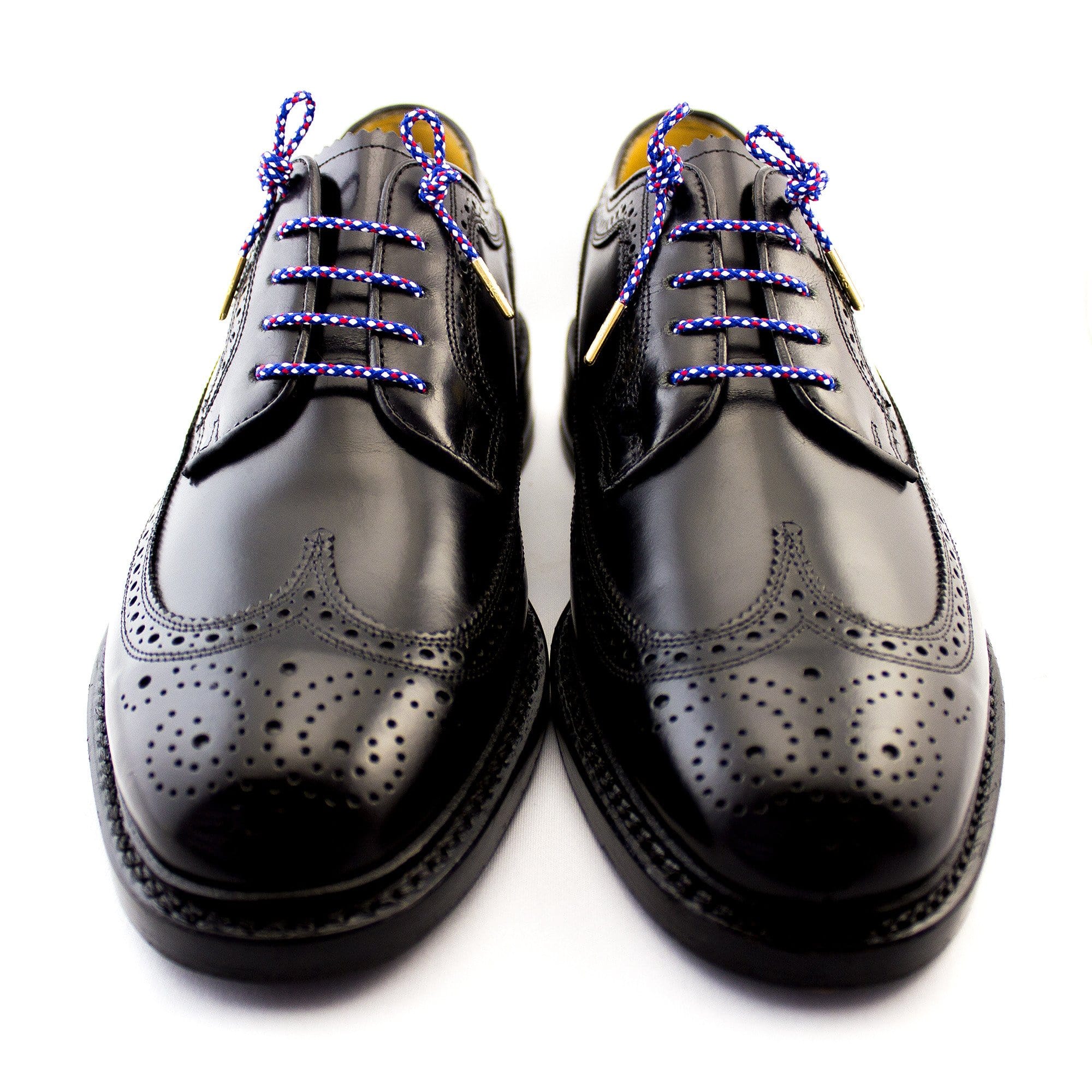 Red White & Blue Dress Shoelace Pair - Metal Tip