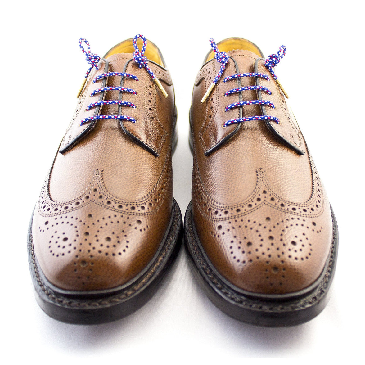 Red White & Blue Dress Shoelace Pair - Metal Tip