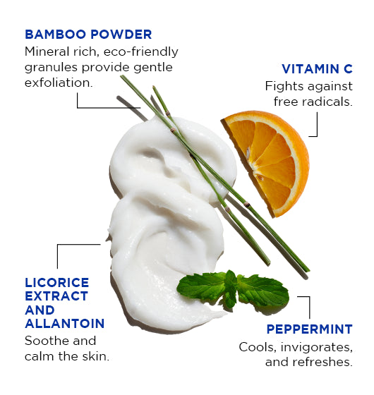 Ingredients for Jack Black Face Buff and text describing their benefits.