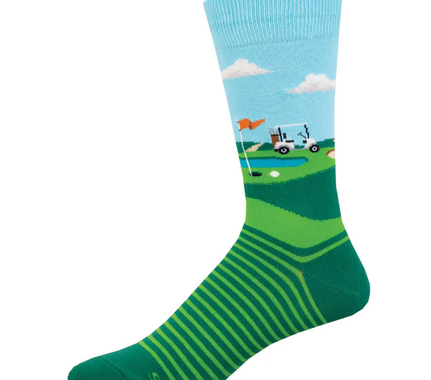 Fore Putt | Green & Light Blue L/XL (10-13)  Socks